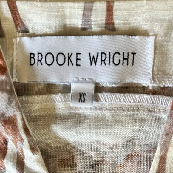 Brooke Wright Nancy Linen Shift Dress XS Steer Print - Picture 6 of 13